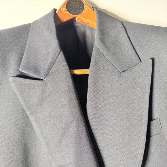 Bowdon Wool Double Breasted Blazer Women's Black Size 6 Brass Colored Buttons - Picture 6 of 10